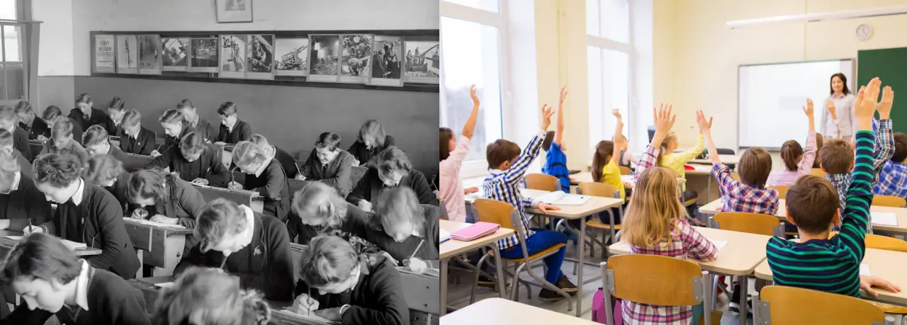The classroom, then and now