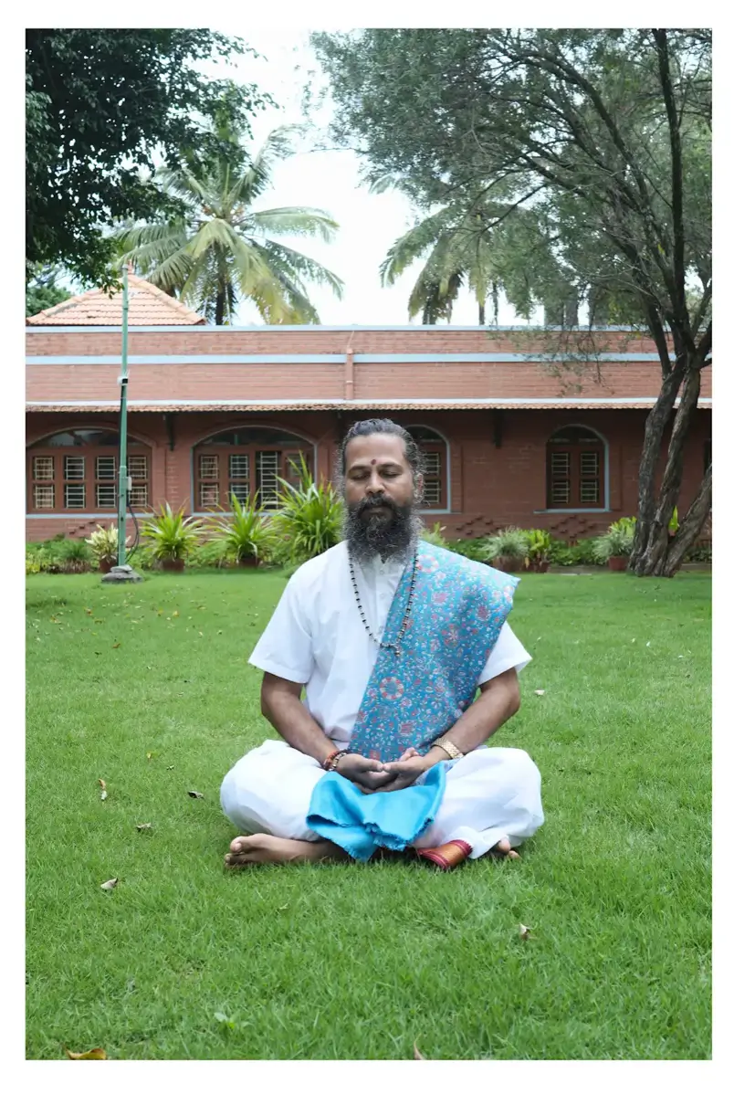 Guruji Manjunatha Poojar at Hanumadashrama, Shivapura